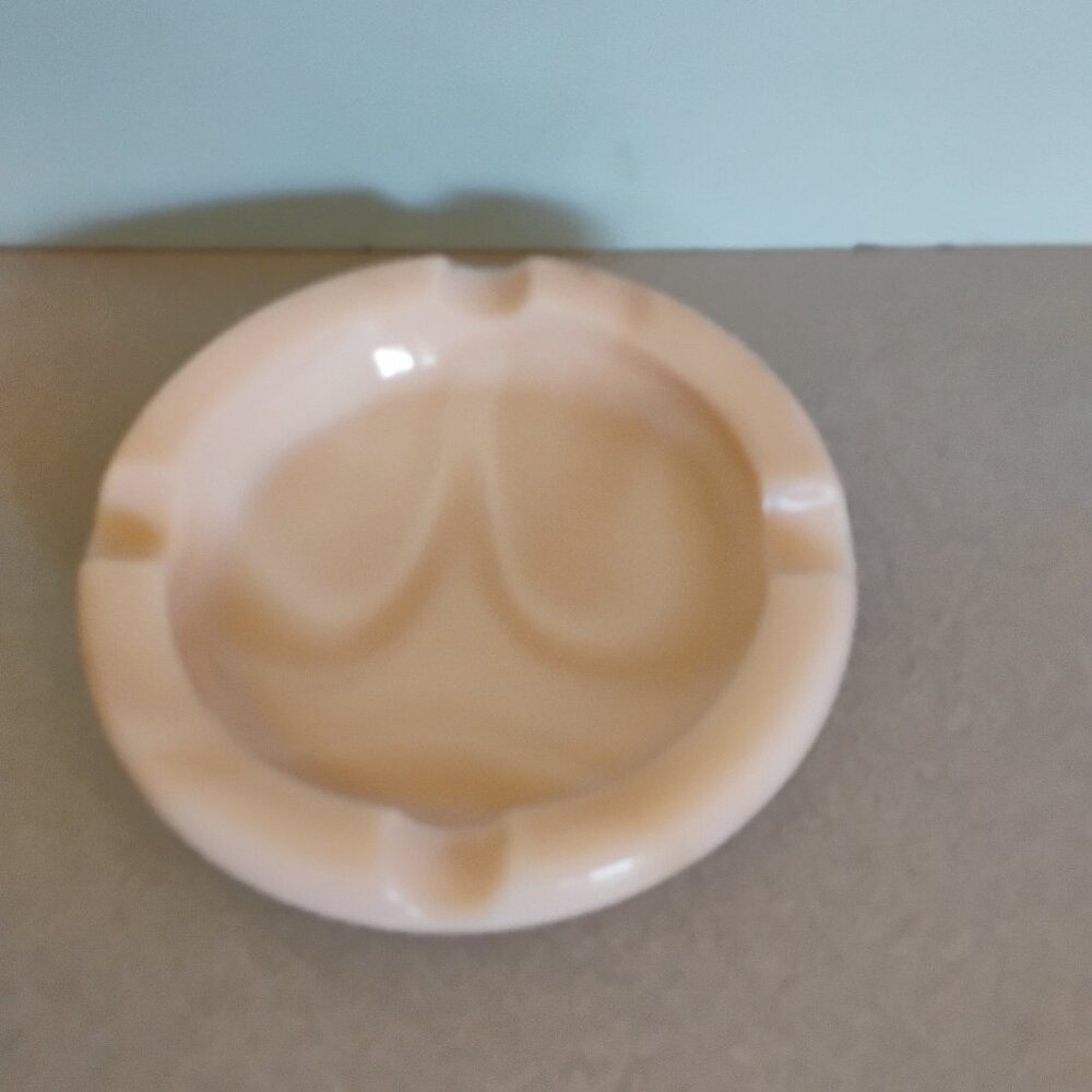 Vintage Solid Marble Pink Ashtray 1960s